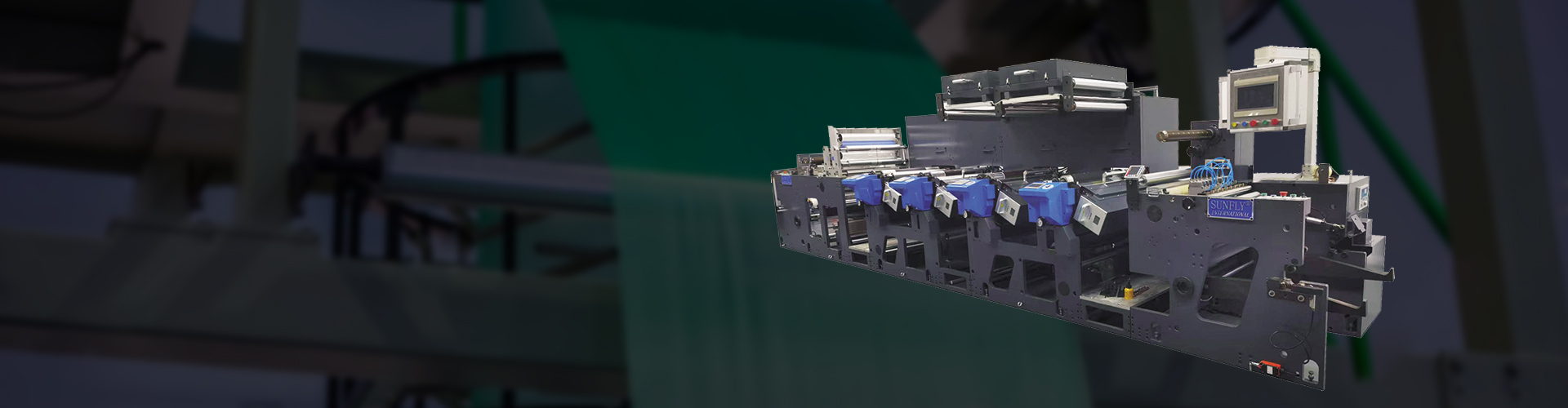 Presse d'impression flexo en ligne à laize étroite